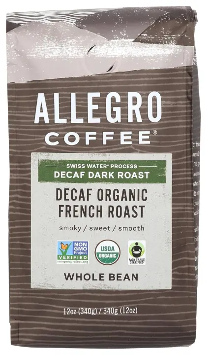 Allegro Decaf Organic French Roast Whole Bean Coffee — 12 oz